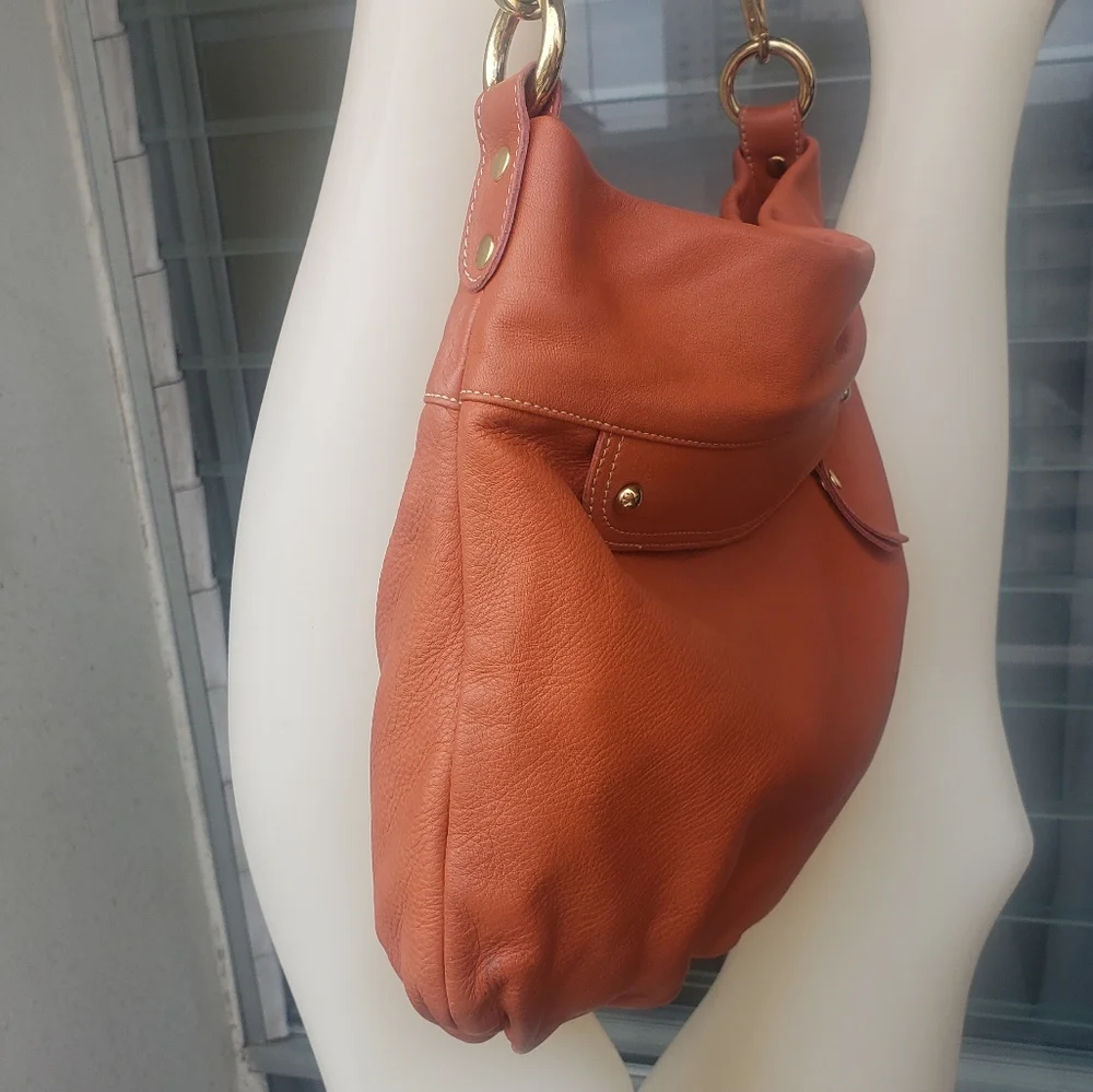 Pietro Alessandro New York Orange leather Hobo Bag